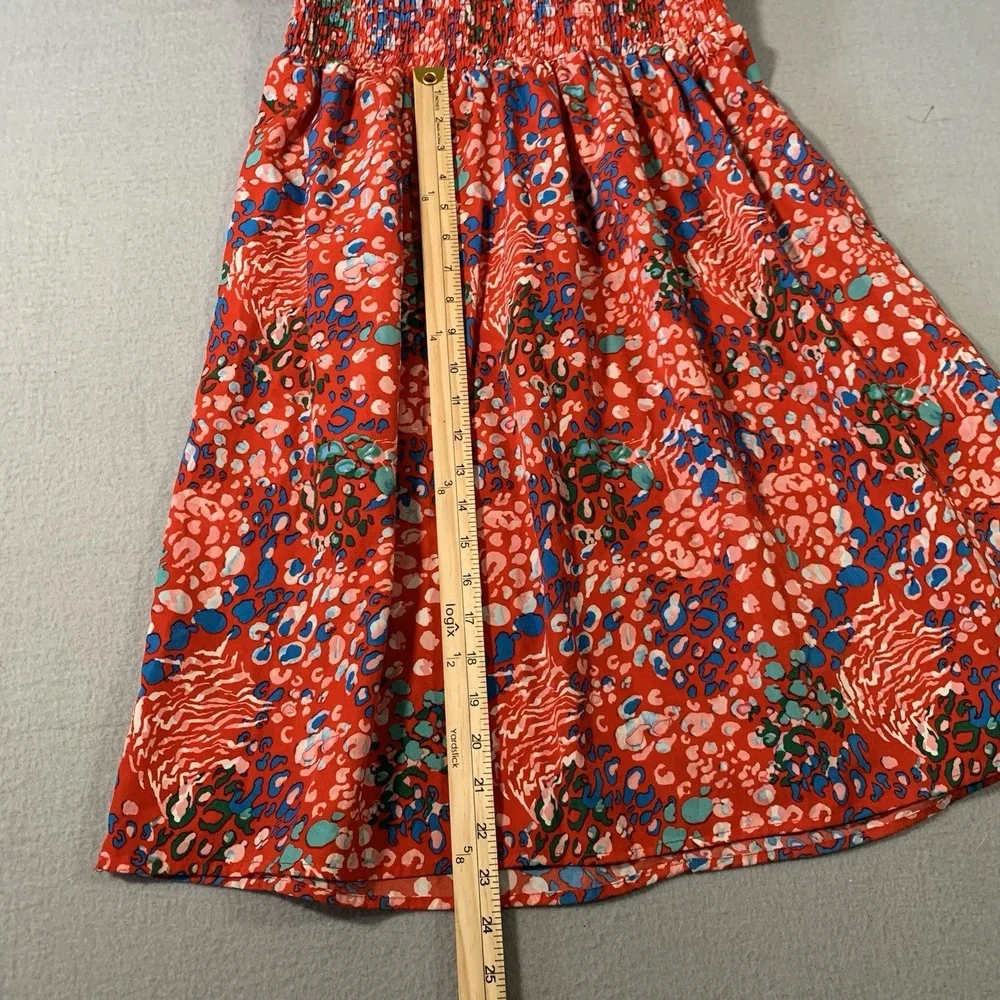 Never Fully Dressed Scarlett Red Cheetah Print Smocked‎ Dress Size 6 - Picture 4 of 8